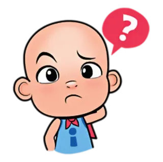 😌 dessin animé, question, confus, penser, enfant telegram sticker