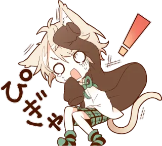 ❗ ぴぎゃ Аниме, Каваи, Кот, Милый, Манга whatsapp sticker