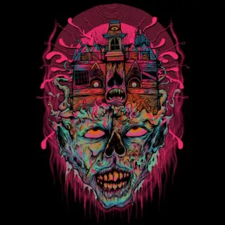 💀 zumbi, casa, caveira, monstro, horror telegram sticker