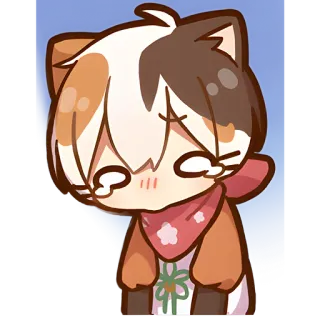 😞 Anime, Gato, Fofo, Kawaii, Adesivo whatsapp sticker