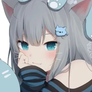 🙂 アニメ, 猫耳, 可愛い, 漫画, イラスト, かわいい telegram sticker