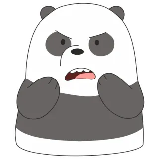 🤬 Panda We Bare Bears Panda, Kartun, Marah, We Bare Bears, Beruang, Animasi, Lucu telegram sticker