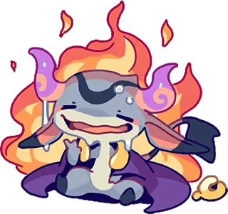 👍 demon, cartoon, fire, devil, monster, cute, digital art telegram sticker