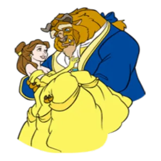 👫 Belle and Beast Beauty and the Beast เบลล์, อสูร, โฉมงามกับเจ้าชายอสูร, ดิสนีย์, การ์ตูน, เจ้าหญิง, โรแมนติก telegram sticker