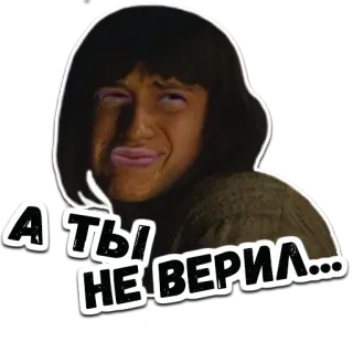 😯 А ТЫ НЕ ВЕРИЛ... Meme, Lustig, Ausdruck, Russisch, Sticker telegram sticker