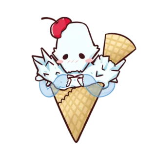 🍦 sorvete, cone, fofo, comida, sobremesa telegram sticker