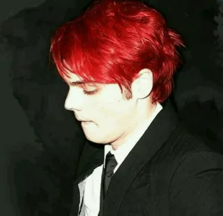 😑 Gerard Way Musiker, Sänger, rote Haare, Porträt, Emo telegram sticker