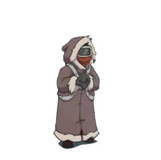 ☃️ character, winter clothing, hooded, cartoon telegram sticker