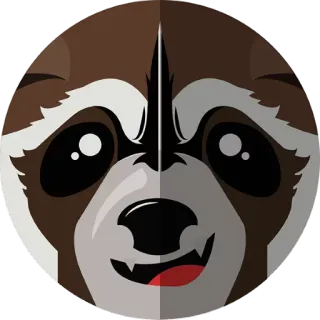 😱 binatang, rakun, kartun, wajah, imut, maskot, stiker telegram sticker