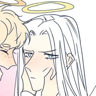 🍭 ángel, aureola, anime, dibujo animado, dibujo, ilustración, pareja whatsapp sticker