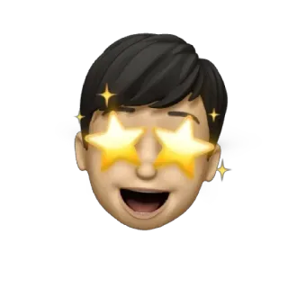 🫁 Emoji, Faccia, Stelle, Occhi, Scintillio, Divertimento, Felice whatsapp sticker