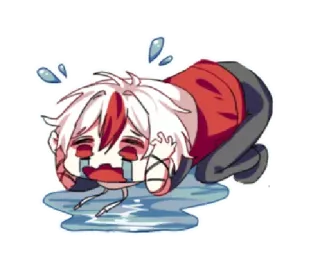 😭 crying, sad, anime, chibi, tears, emotional whatsapp sticker