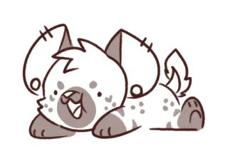 😪 Kreskówka, Zwierzę, Pies, Słodki, Szczeniak, Leżący telegram sticker