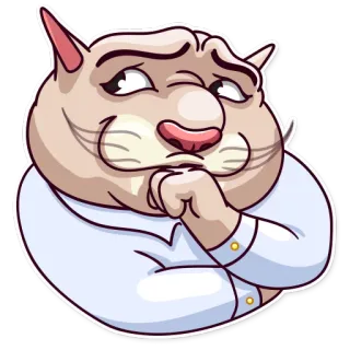 🤔 kucing, bisnis, berpikir, lucu, stiker whatsapp sticker
