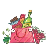 🍾 bolsa de compras, comestibles, chocolate, vino, comida, regalos telegram sticker