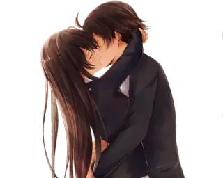 💋 anime, kiss, couple, romance, love, hugging telegram sticker