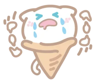🍦 llorando, helado, triste, cono, dibujo animado, lindo, emoji telegram sticker