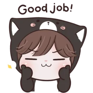 😼 Good luck! Viel Glück, niedlich, Anime, Cartoon, Maskottchen, Bär, Wunschbrunnen telegram sticker