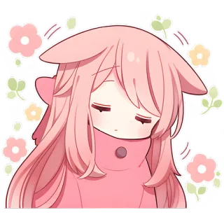 😞 Garota anime, Kawaii, Fofo, Rosa, Desenho animado whatsapp sticker