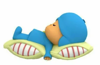 🕳 Pocoyo Desenho animado, Dormindo, Travesseiro, Fofo, Crianças telegram sticker
