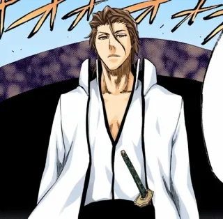 🧬 Sosuke Aizen Bleach 애니메이션, 만화, 검, 리더, 캡틴 telegram sticker