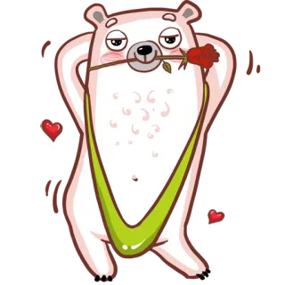 💪 orso, rosa, divertente, cartone animato, animale, amore, romantico whatsapp sticker