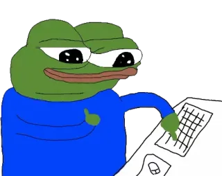 💼 Pepe the Frog pepe, frosch, meme, internet, tastatur, tippen telegram sticker
