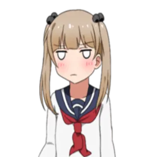 🙁 Anime, Mädchen, Ausdruck, Schuluniform whatsapp sticker