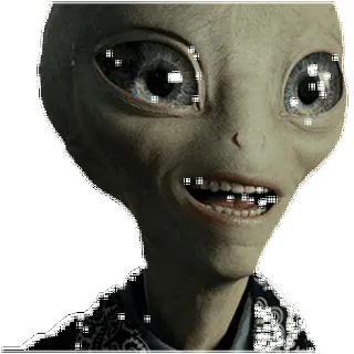 😝 Alien, Extraterrestre, Gris (Alien), Sonriendo, Amistoso telegram sticker