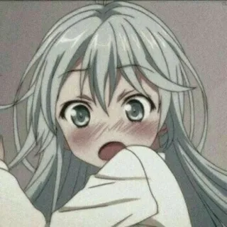😳 Anime, Cô gái, Dễ thương, Manga, Ngượng, Biểu cảm telegram sticker