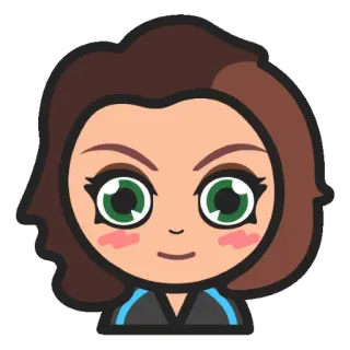 😙 stiker, chibi, wanita, kartun, potret telegram sticker