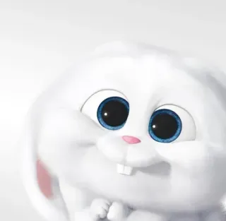 🥰 Snowball The Secret Life of Pets coelho, fofo, desenho animado, animal, animal de estimação, branco whatsapp sticker