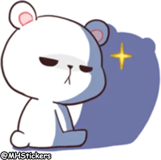 😐 @MHStickers oso, dibujos animados, pegatina, lindo, animal whatsapp sticker