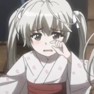 🔪 anime, girl, child, crying, sad, tears, kimono, cute telegram sticker