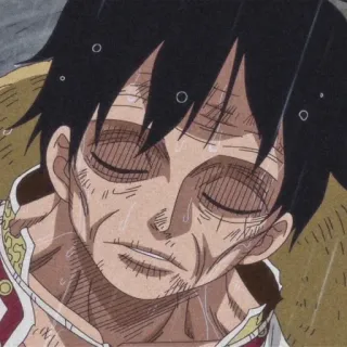 🥟 Monkey D. Luffy One Piece 动漫, 路飞, 海贼王, 疲惫, 沮丧 telegram sticker