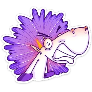 😡 Hoạt hình, Kỳ lân, Động vật, Tức giận, Tím, Hình dán telegram sticker