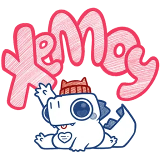 👋 Xemoy dinosaur, cartoon, cute, character, Xemoy telegram sticker
