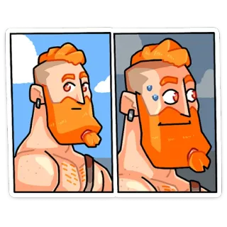 😰 Mann, Figur, Ausdruck, Schweiß, Illustration, Cartoon telegram sticker
