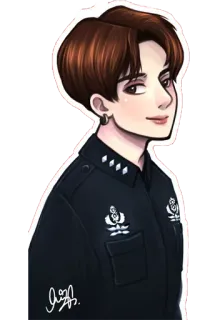 🙂 Illustration, Mann, Uniform, Polizei, Zeichnung telegram sticker