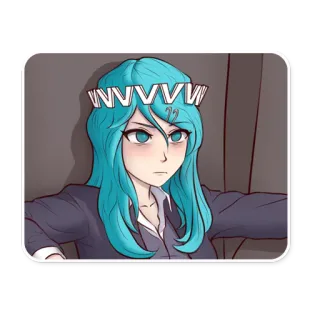 🤴 Anime, Vrouw, Personage, Illustratie, Cartoon, Meisje, Kroon, Portret telegram sticker