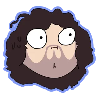 😳 dessin animé, portrait, visage, cheveux bouclés, dessin, autocollant telegram sticker