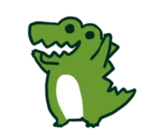 😄 alligatore, coccodrillo, rettile, animale, cartone animato telegram sticker