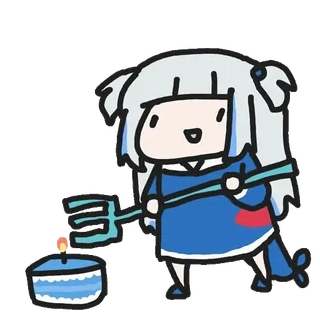 🍰 Gawr Gura anime, vtuber, cute, kawaii, gawr gura, hololive, cake telegram sticker
