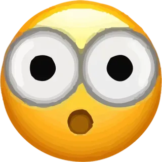 😯 Emoji, überrascht, geschockt, gelb, Gesicht whatsapp sticker