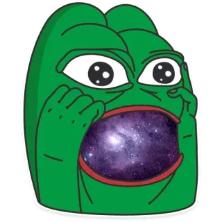 😳 Pepe the Frog Pepe la Rana, Meme, Cultura de Internet, Galaxia, Dibujo animado, Rana telegram sticker