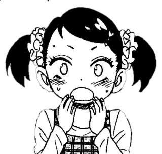 🙊 Manga, Anime, Dibujo animado, Chica, Comiendo, Kawaii telegram sticker