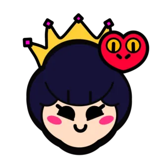 ❤️ sticker, cartoon, princess, crown, character, game telegram sticker