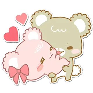 💑 urso, desenho animado, fofo, amor, corações, kawaii telegram sticker