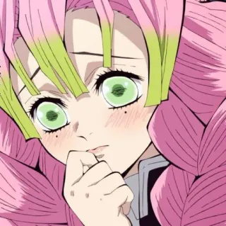 🌸 Mitsuri Kanroji Demon Slayer Anime, Demon Slayer, Mitsuri Kanroji, Personaje, Pilar del Amor, Manga, Lindo telegram sticker