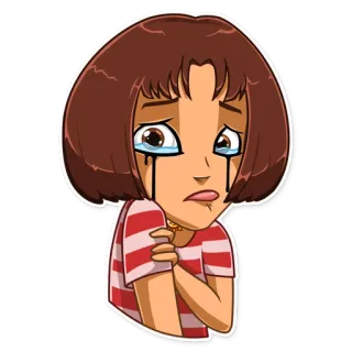 😰 伤心, 哭泣, 眼泪, 情感, 沮丧, 卡通, 插画, 贴纸 telegram sticker